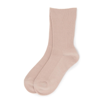 いつもの肌着　綿混　ゆったりくちゴム無しリブクルー丈ソックス