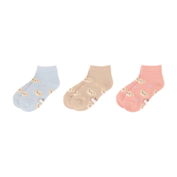 トドラー女児　スキップキッズ　3足組　スニーカー丈ソックス