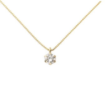 １８金イエローＧダイヤネックレス　０．１ｃｔ