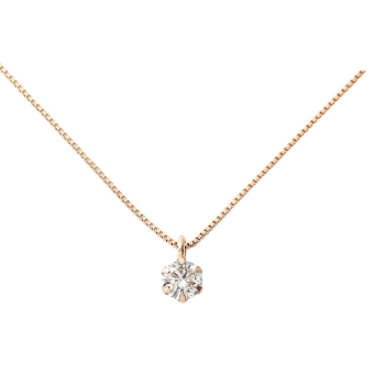 18金ピンクGダイヤネックレス 0．1ct: スクール・ホビー