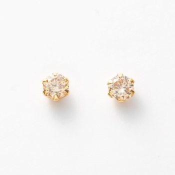 18金イエローゴールド スタッドピアス 0.15カラット✖️2 18金 イエローゴールド ダイヤピアス0．2ct: スクール