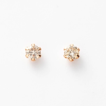 Ｋ１８　ピンクゴールドダイヤ　ピアス　０．２ｃｔ