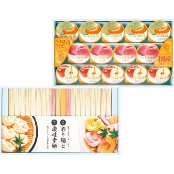 【お中元】手延素麺・果汁ゼリー素麺＆国産果汁ゼリーギフト　ＳＡＺ－６０ＡＳ