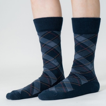 ＰＯＬＯ　紳士　毛混パイルバイアス柄　レギュラー丈ソックス