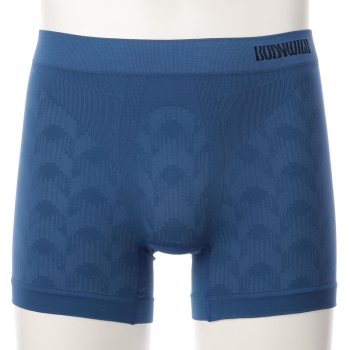 ＢＯＤＹＷＩＬＤ【立体成型】クロス柄　セミロングボクサー（前とじ）