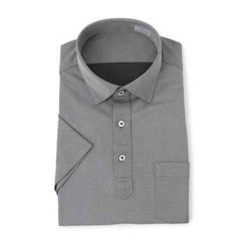 サスビズ　すごい楽チンポロシャツ　半袖　黒ワイド（レギュラーシルエット）