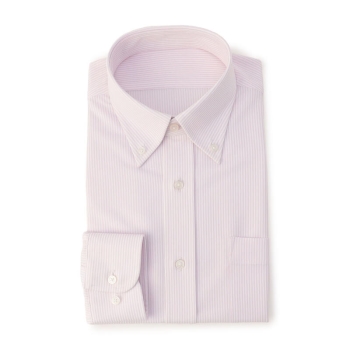 サスビズ　すごい楽チンドレスシャツ　赤ストライプボタンダウン（レギュラーシルエット）