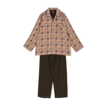 ケント　紳士　長袖二重織　シャツパジャマ