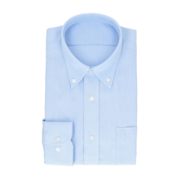 サスビズ　超形態安定シャツプラス　青ボタンダウン（ゆったりシルエット）