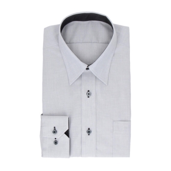 サスビズ　超形態安定シャツプラス　灰レギュラー（ゆったりシルエット）