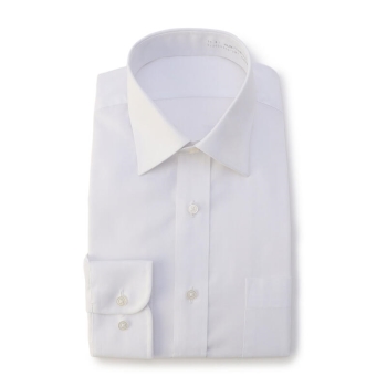 サスビズ　涼しい超形態安定シャツ　白ワイド（レギュラーシルエット）