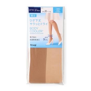 ボディクーラー　着圧ひざ下丈ショートストッキング　３足組