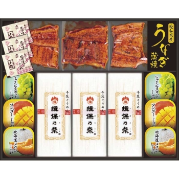 【お中元】揖保乃糸・源楽製菓　愛知県産うなぎ蒲焼＆素麺バラエティ　ＡＵＲ－６５１