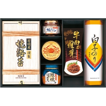 【お中元】白子のり・宝幸　海苔＆かに缶バラエティギフト　ＹＳＮ－５０Ｎ