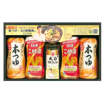 【お歳暮】キッコーマン・日清オイリオ 濃いだし本つゆ&こめ油ギフト KGK-30P