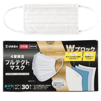 【売れてます】シキボウ　フルテクトマスク　ＪＩＳ　ふつう　３０枚入り