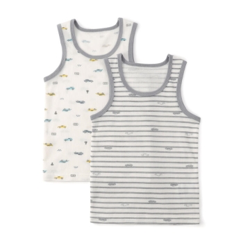 トドラー男児　ワッフルランニング肌着　２枚組