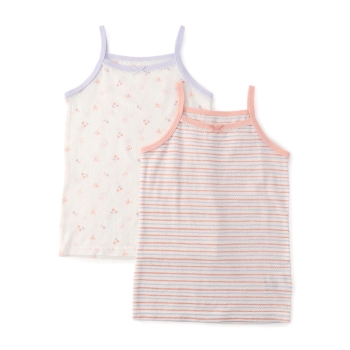 トドラー女児　メッシュキャミソール・タンクトップ肌着　２枚組
