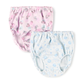 トドラー女児　クマ＆貝殻柄２枚組ショーツ限り