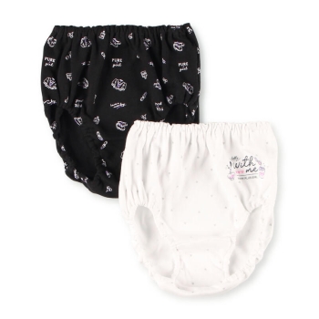 女児　モノクロコスメ柄ショーツ　２枚組