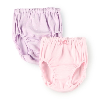 トドラー女児　ハート柄＆無地ベーシック２枚組ショーツ