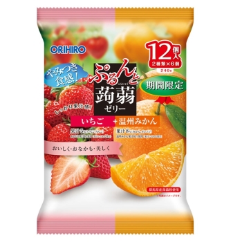 ぷるんと蒟蒻ゼリー　パウチ　いちご＋温州みかん