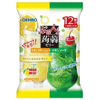 ぷるんと蒟蒻ゼリーパウチ　レモンスカッシュ＋メロン