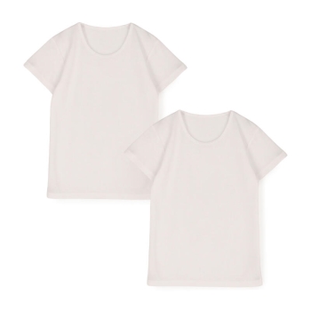 キッズ　肌側綿１００％　速乾半袖シャツ　２枚組