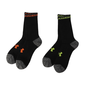 アンダーアーマー　総パイル文字ロゴクルー丈ソックス　２足組