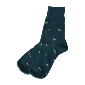 Ｋｅｎｔ　総ロゴドッグ柄　クルー丈ソックス