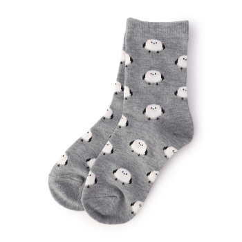 女児　シマエナガ柄　クルー丈ソックス