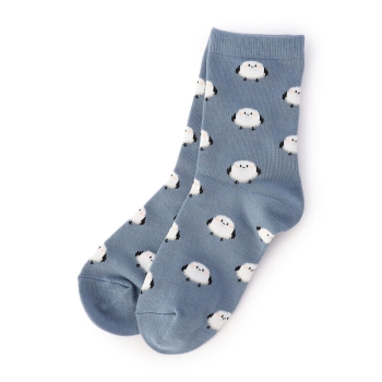 女児　シマエナガ柄　クルー丈ソックス