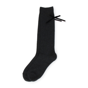 女児　Ｑｕｉｙｏｍｉｍｉ　バックリボン無地ハイソックス