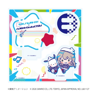 アクリルスタンドプレート「ガールズバンドクライ×サンリオキャラクターズ」02/河原木 桃香×ポチャッコ