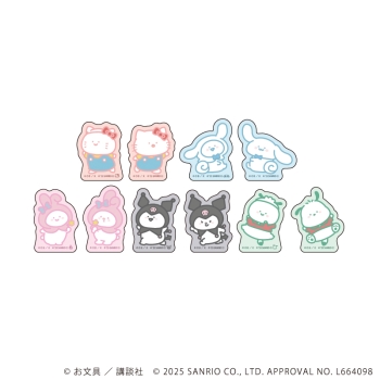 フレークシール(10枚セット)「お文具といっしょ×サンリオ