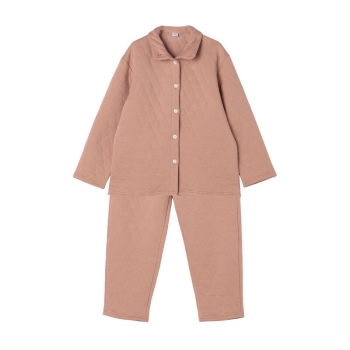 しっとり工房　婦人ソフトキルト2wayネック長袖パジャマ