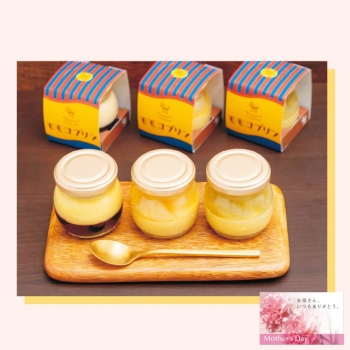 【母の日】フルーツ・ジャパンモモコ　プリン３個アソート　ＭＯＰ－０３Ａ