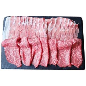 【高知・香川お取り寄せ】しゃぶ亭まる オリーブ牛&オリーブ豚バラ合計300g