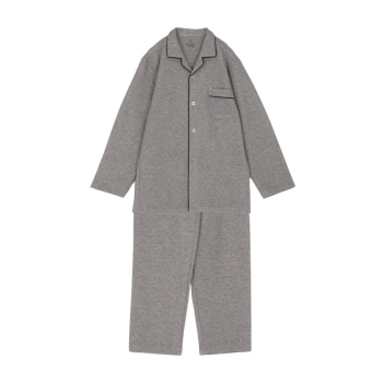 セブンプレミアムライフスタイル　紳士　ボディヒーター　肌綿キルトボーダーシャツパジャマ