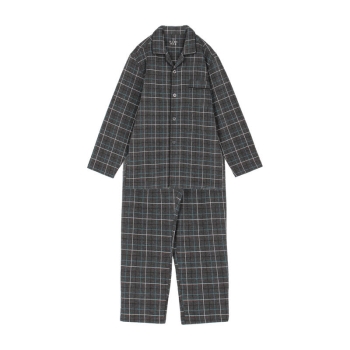 セブンプレミアムライフスタイル　紳士　ボディヒーター　肌綿キルト格子シャツパジャマ