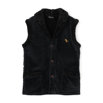 GEORGEKENT 紳士 ふわもこ縄柄ベスト(M ブラック): ヘルス