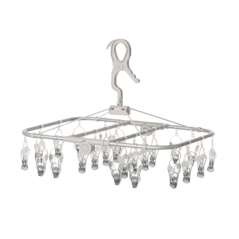 絡まりにくいピンチのアルミ角ハンガー　２４ピンチ