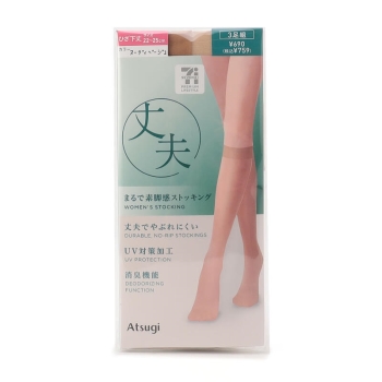 セブンプレミアムライフスタイル　まるで素脚感ストッキング　丈夫　ひざ下丈　３足組