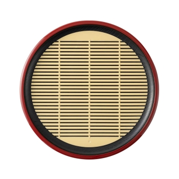 そば皿　丸　渕朱　すのこ付１Ｐ