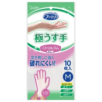 ファミリー ニトリルゴム極うす手Mホワイト 10枚