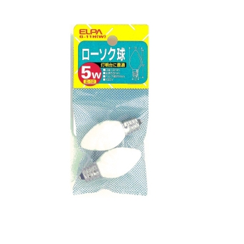 ＥＬＰＡ　ローソク球　ホワイト　５Ｗ　Ｅ１２　Ｇ－１１Ｈ（Ｗ）