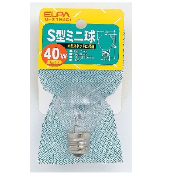 ＥＬＰＡ　Ｓ型ミニ４０Ｗ透明　Ｇ－２１Ｈ（Ｃ）