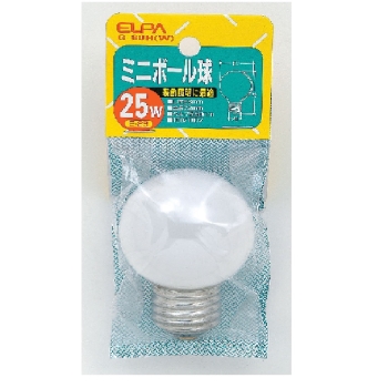ＥＬＰＡ　ミニボール球２５Ｗ　Ｇ－８０Ｈ（白）