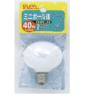 ＥＬＰＡ　ミニボール球４０Ｗ　Ｇ－８３Ｈ（白）