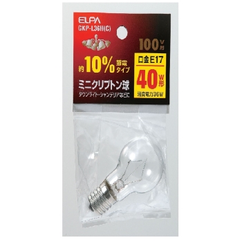 ELPA ミニクリプトン球 GKP-L36H(C)